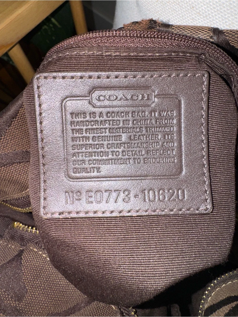 Coach Y2K Vintage Signature Carly Canvas Large Brown Hobo Shoulder Purse #10620